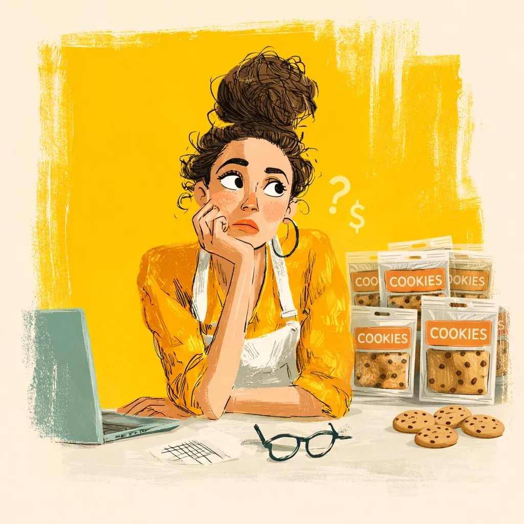 A food brand founder reviewing their product profitability numbers