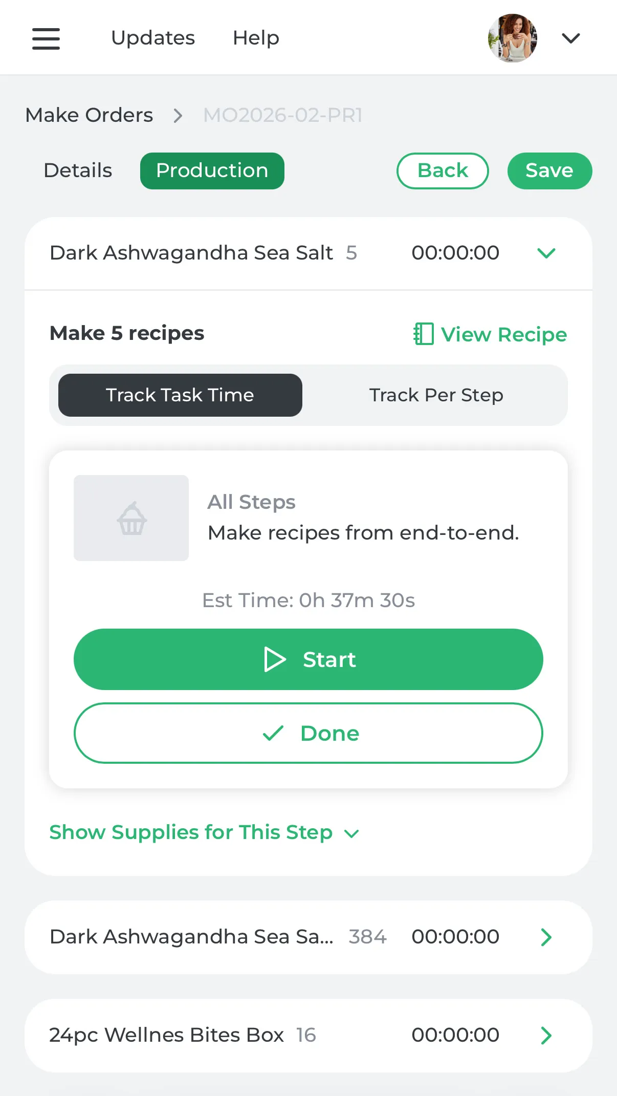 Capture and track production time right from your phone